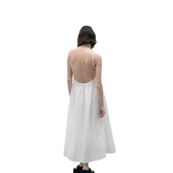 Zara limited edition top stitch cotton backless dress - Picture 1 of 4
